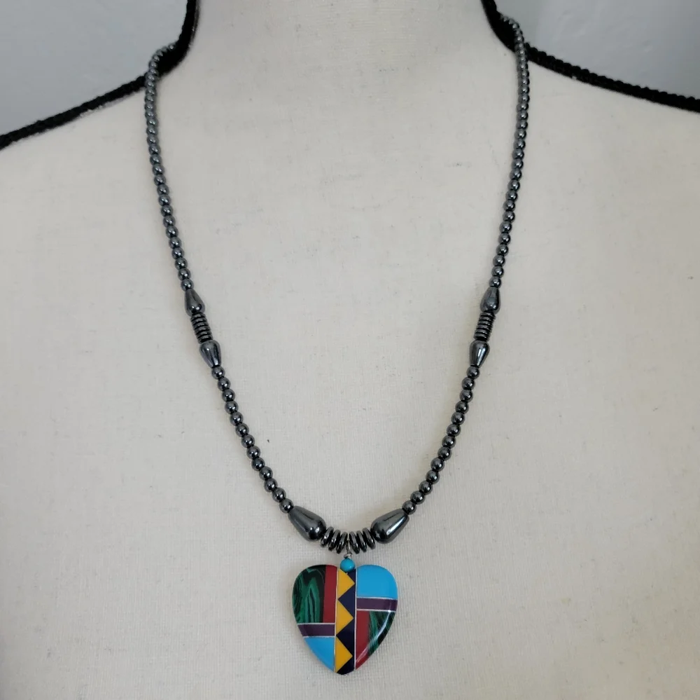 Navajo Multi Stone Necklace and Earrings Set - Picture 3 of 10